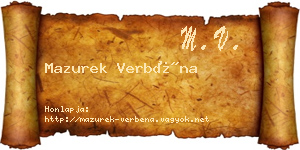 Mazurek Verbéna névjegykártya